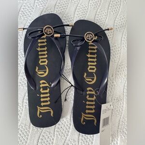 NWT Juicy Couture navy flip flops